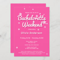 Retro Pretty Pink Malibu Stars Bachelorette