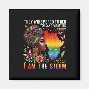 Retro Pride Black Woman I Am The Storm Inspiration Magnet