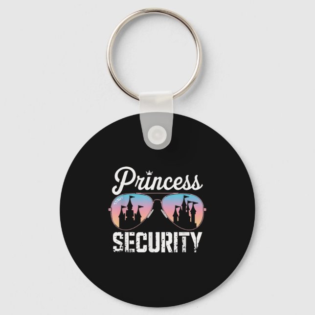 Retro Princess Security Protection Castle Men Wome Keychain (Front)