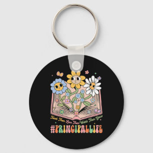 Retro Principal Flowers Teach Them Love Them Watch Keychain