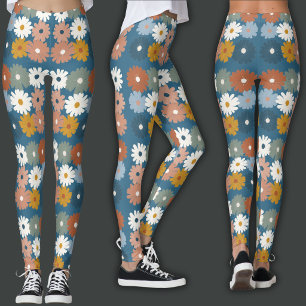 Retro Print   Pastel Floral Leggings