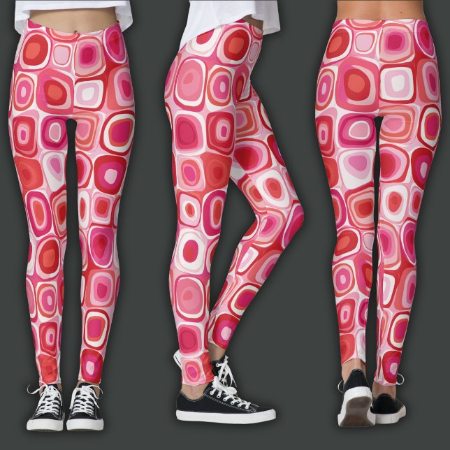 Retro Print | Pink Mod-Circle Leggings (Creator Uploaded)