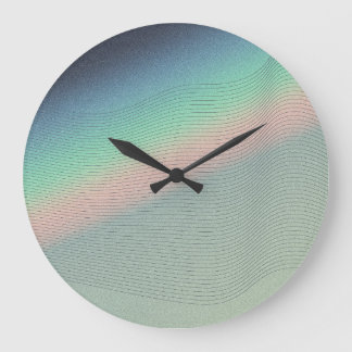 Retro Prism Light: Digital Nostalgia Large Clock