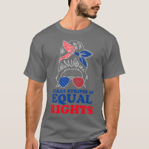 Retro Pro Choice Messy Bun Womens Stars Stripes Eq T-Shirt