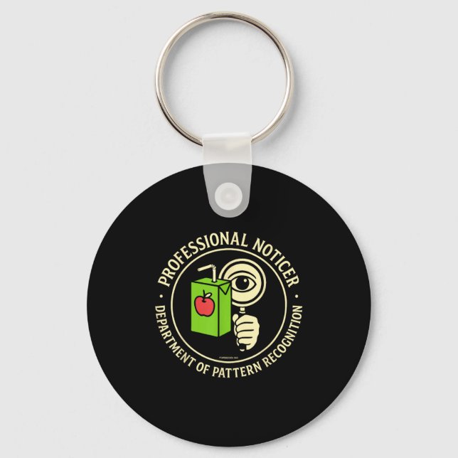 Retro Professional Noticer Department Of Pattern R Keychain (Front)