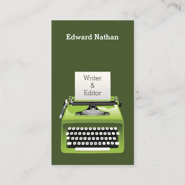 Retro professional typewriter qr code business card (Front)