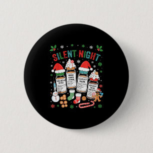 Retro Profol Silent Night Icu Nurses Funny Merry C 2 Inch Round Button