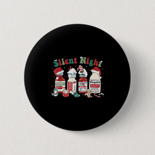 Retro Profol Silent Night Icu Nurses Funny Merry C 2 Inch Round Button