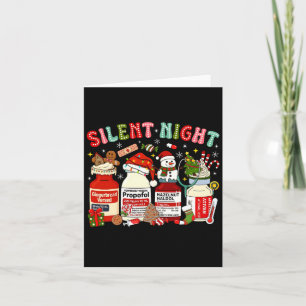 Retro Profol Silent Night Icu Nurses Funny Merry C Card