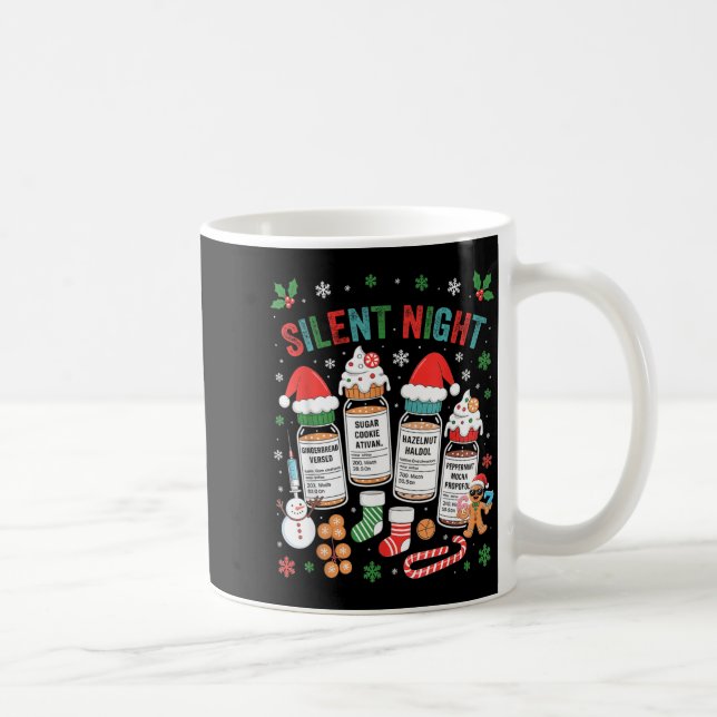 Retro Profol Silent Night Icu Nurses Funny Merry C Coffee Mug (Right)