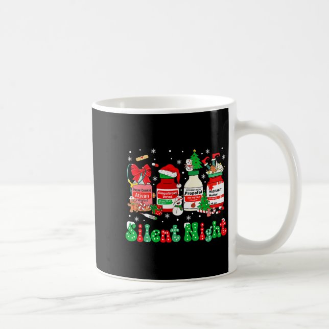 Retro Profol Silent Night Icu Nurses Funny Merry C Coffee Mug (Right)