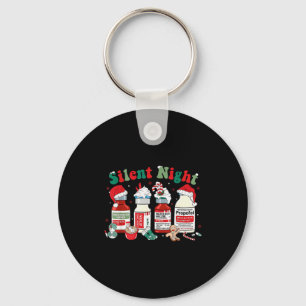 Retro Profol Silent Night Icu Nurses Funny Merry C Keychain