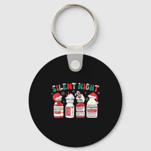 Retro Profol Silent Night Icu Nurses Funny Merry C Keychain