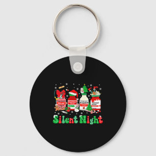 Retro Profol Silent Night Icu Nurses Funny Merry C Keychain