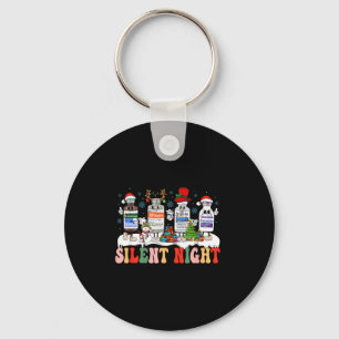 Retro Profol Silent Night Icu Nurses Funny Merry C Keychain