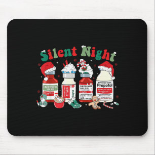 Retro Profol Silent Night Icu Nurses Funny Merry C Mouse Pad