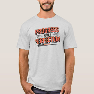 Retro Progress Over Perfection Quote T-Shirt