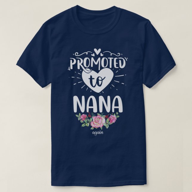 Retro Promoted To Nana Grandma Pregnancy Reveal Ba T-Shirt (Design Front)