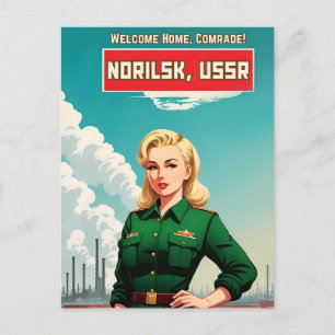 Retro Propaganda Style Soviet USSR Communism Humou Postcard