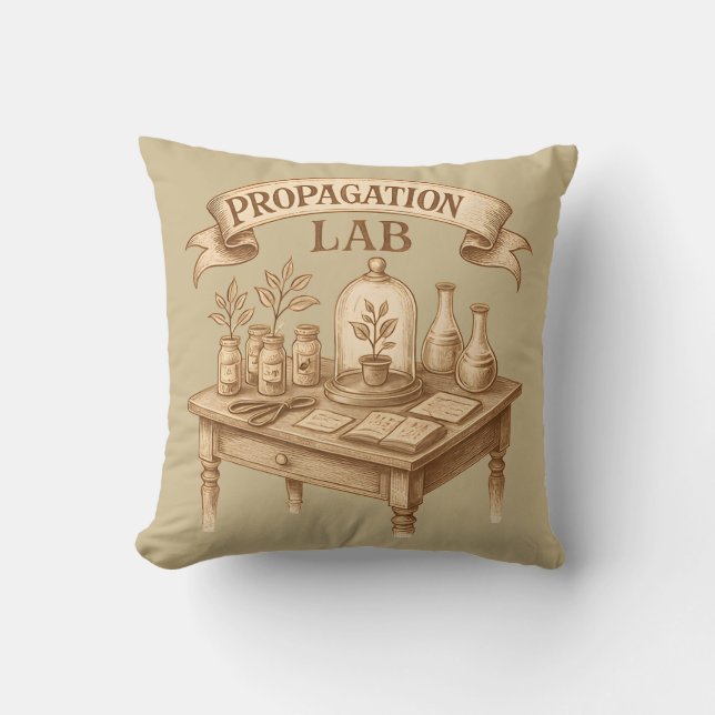 Retro Propagation Lab Throw Pillow (Front)