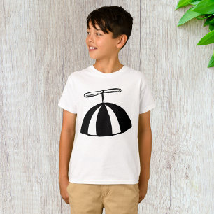 Retro Propeller Beanie Whimsical Black and White  T-Shirt