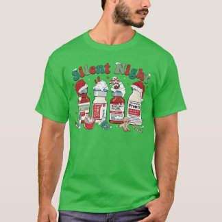 Retro Propofol Silent Night ICU Nurses Funny Merry T-Shirt