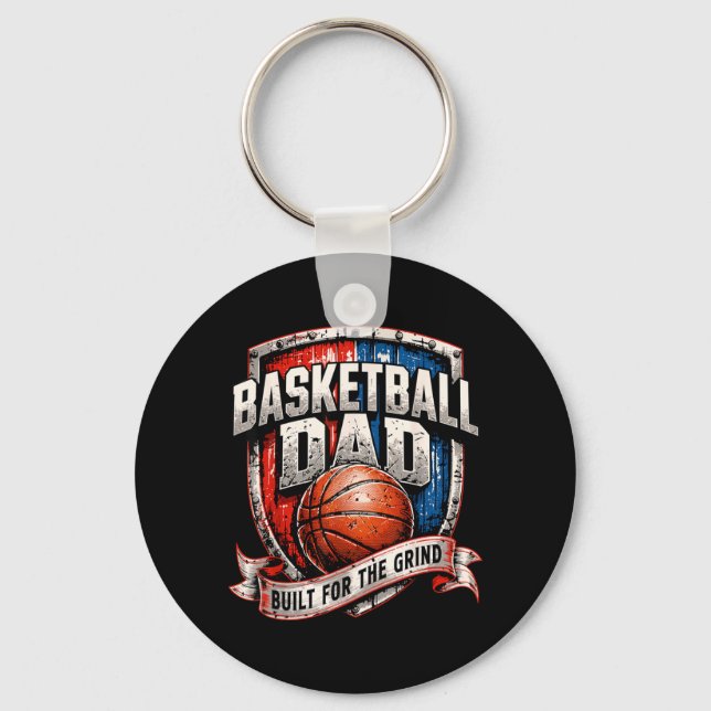 Retro Proud Basketball Dad Keychain (Front)