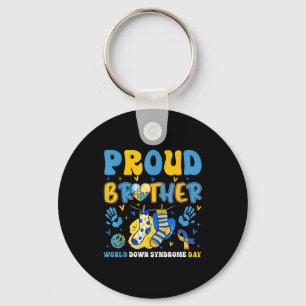 Retro Proud Brother World Down Syndrome Day Boy Me Keychain