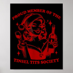 Retro Proud Member Of Tinsel Society Lady Christma Poster