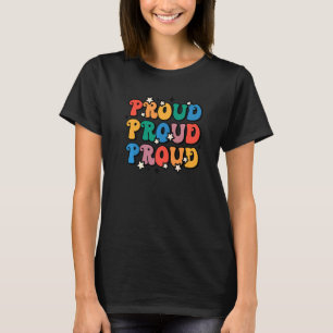 Retro Proud Rainbow Lgbt Flag Gay Lesbian Bi Lgbt  T-Shirt