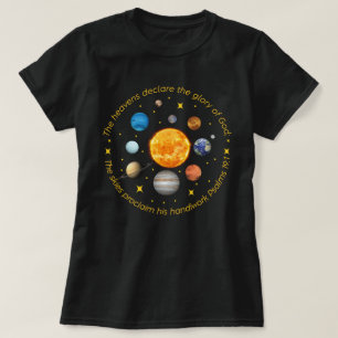 Retro Psalm 19:1 Homeschool CC Cycle Outer Space T-Shirt