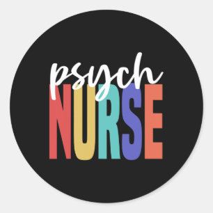 Retro Psych Nurse Psychiatric Nursing Psychology H Classic Round Sticker