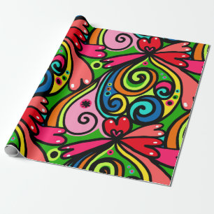 Retro Psychedelic 60s Pattern Fun & Colorful Wrapping Paper