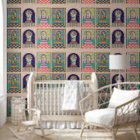 Retro Psychedelic Colourful Celestial Art