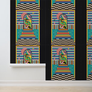 Retro Psychedelic Colourful Celestial Art Wallpaper