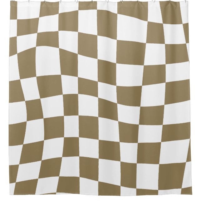 Retro Psychedelic gold wavy checkered Pattern (Front)