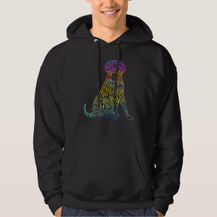 Retro Psychedelic Labrador Puppy Retriever Dog Hoodie