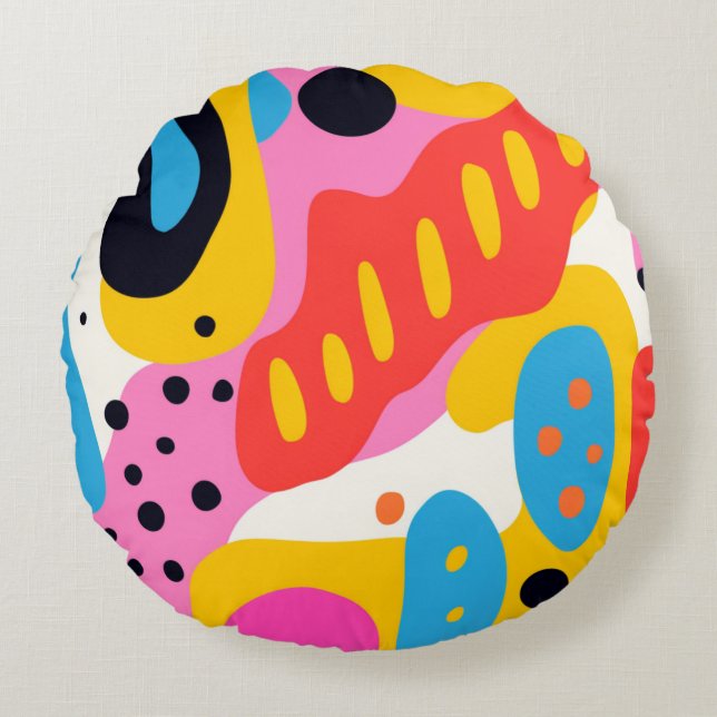 Retro Psychedelic Liquid Blob Pillow (Front)