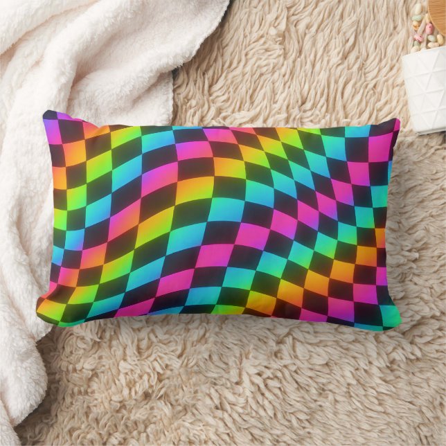 Retro Psychedelic Lumbar Vibe Pillow (Blanket)