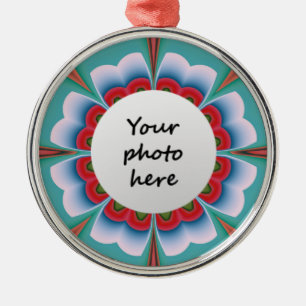 Retro Psychedelic Mandala Bloom Abstract Art Metal Ornament