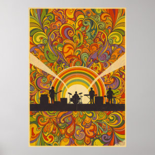 Retro Psychedelic Music Festival Wall Art – 70s In