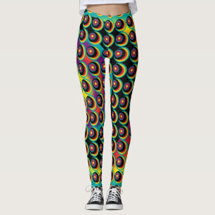 Retro psychedelic Pattern Leggings