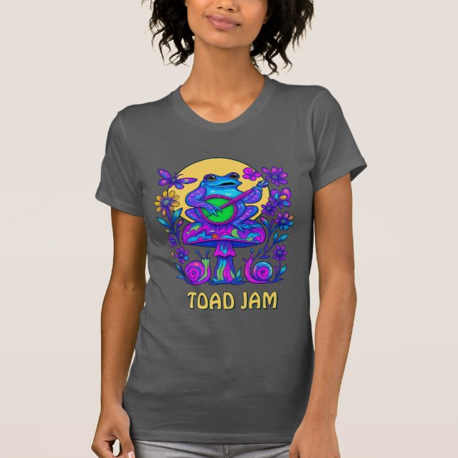 Retro Psychedelic Toad Jam Mushroom Snails T-Shirt (Front)