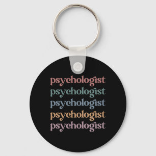 Retro Psychologist Psychology Student Graduation Keychain