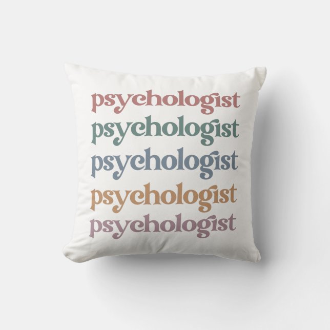 Retro Psychologist Psychology Student Graduation Throw Pillow (Front)