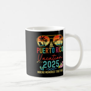 Retro Puerto Rico Vacation 2025 Memories Matching  Coffee Mug
