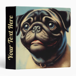 Retro Pug Painting Binder