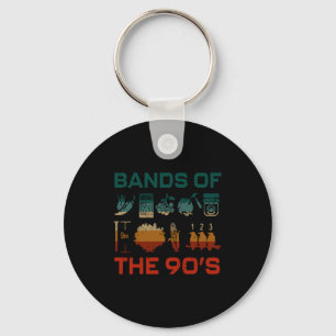 Retro Pular Music Bands Of The 90s Vintage 90s Mus Keychain