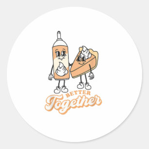 Retro Pumpkin Pie Better Together Vintage Style  Classic Round Sticker
