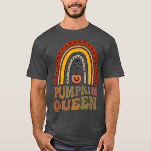 Retro PUMPKIN QUEEN Rainbow Carver Lady Fall Carvi T-Shirt